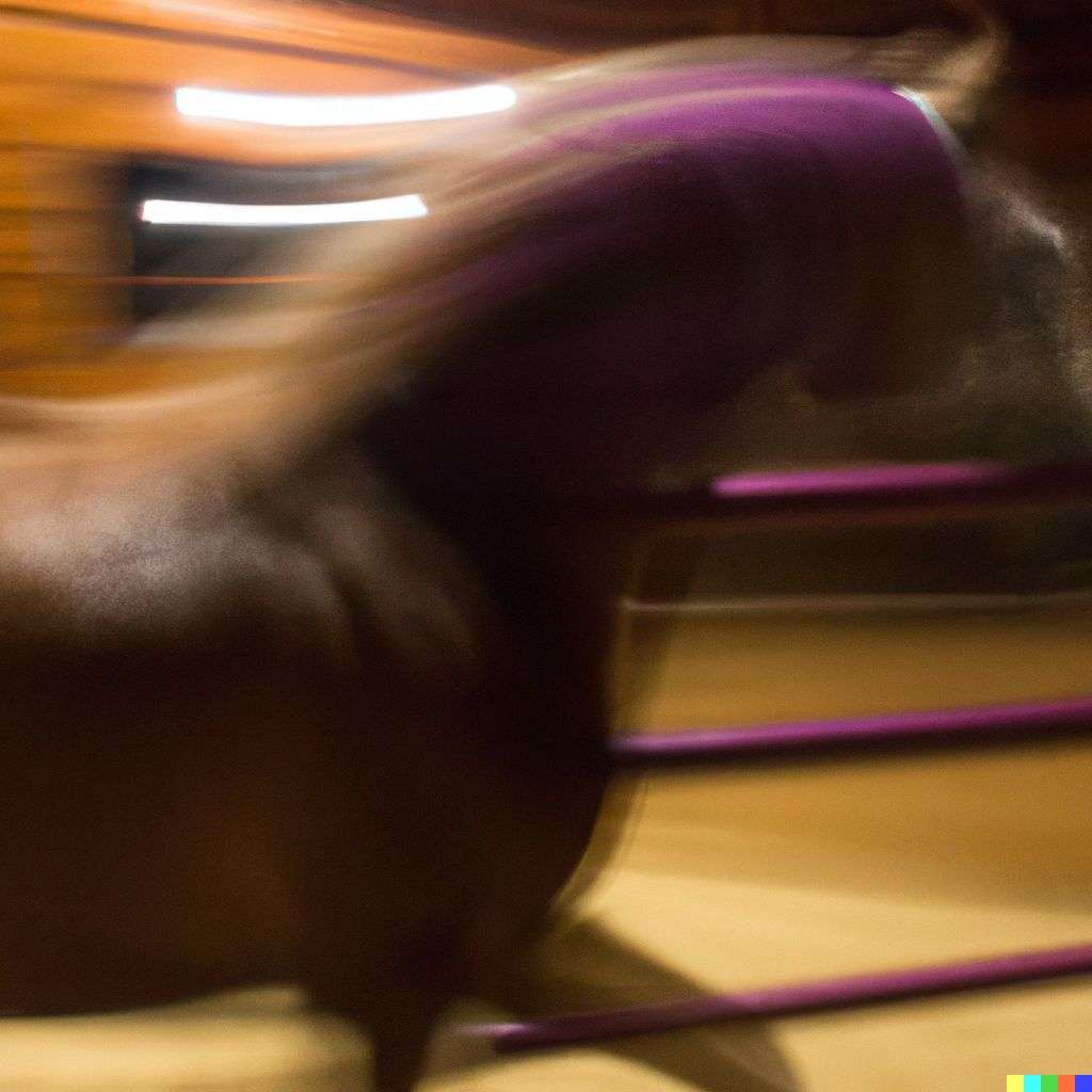 a horse, photograph, slow shutter speed, 1s